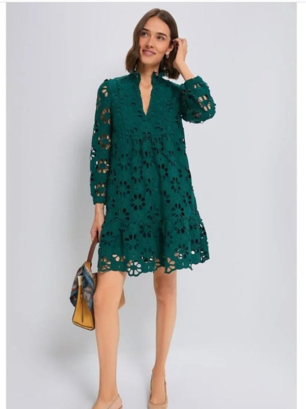 Tuckernuck Emerald Green Eyelet Mini Dress